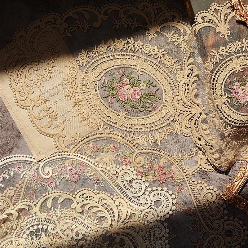 欧式复古蕾丝餐垫杯垫桌垫法式做旧风背景布美食摄影装饰拍摄道具