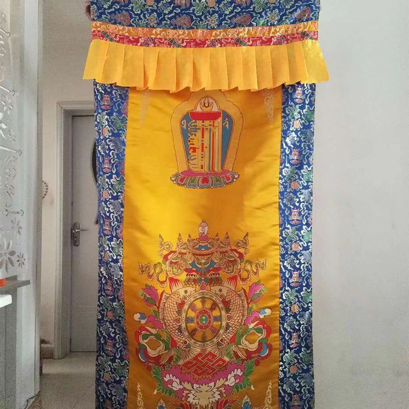 精品藏式门帘 十相自在z 组合八宝图案 21米