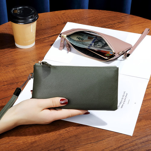 2024新款真皮小手包小巧轻便放手机软牛皮超薄款手拎零钱包女百搭