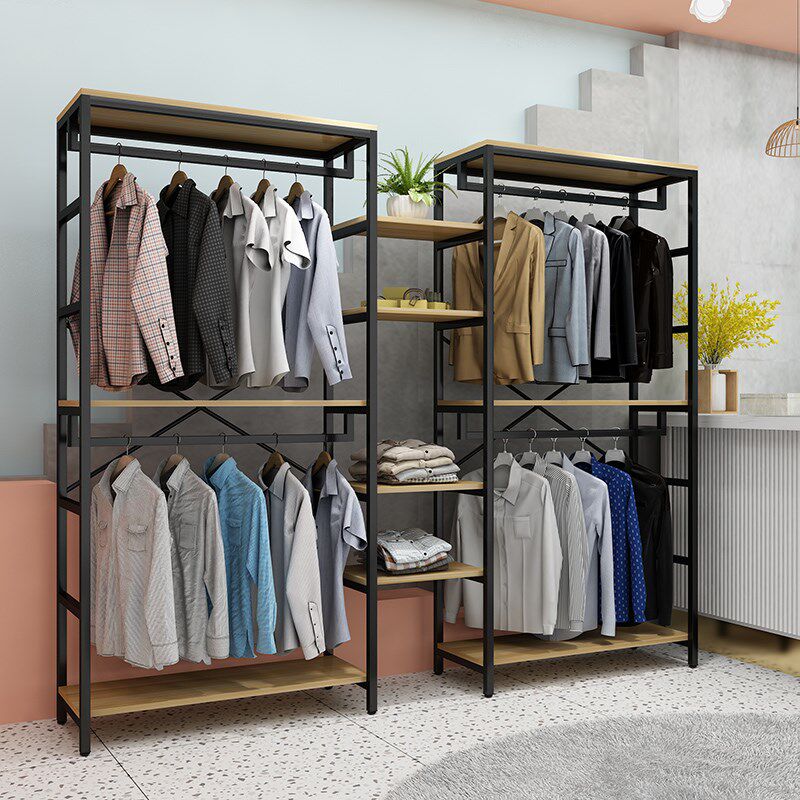服装店展示架男女童装双层挂衣母婴店铺落地式专用货架商场展示柜