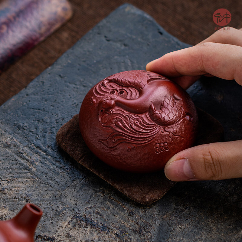 宏中 宜兴紫砂茶宠摆件精品可养 四大神兽青龙白虎朱雀玄武茶玩