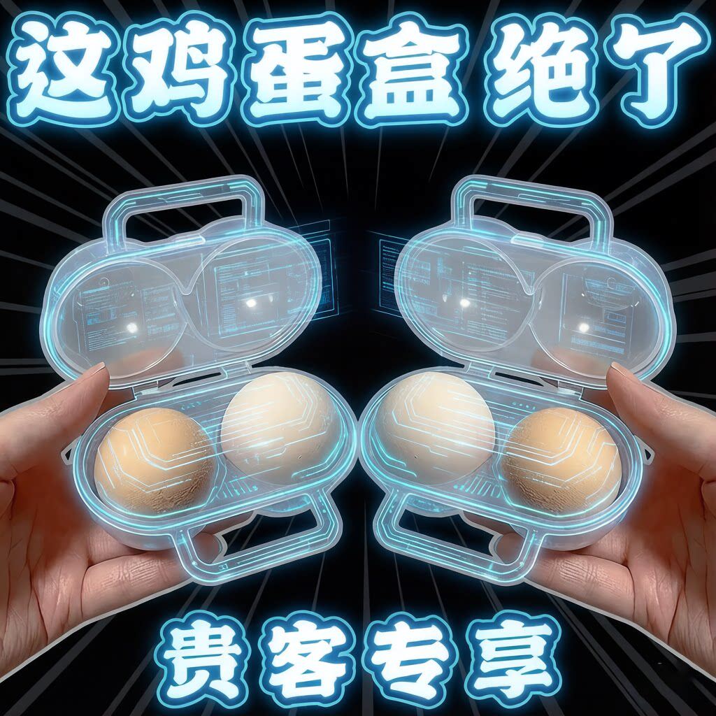 便携双格抗摔耐压鸡蛋收纳盒