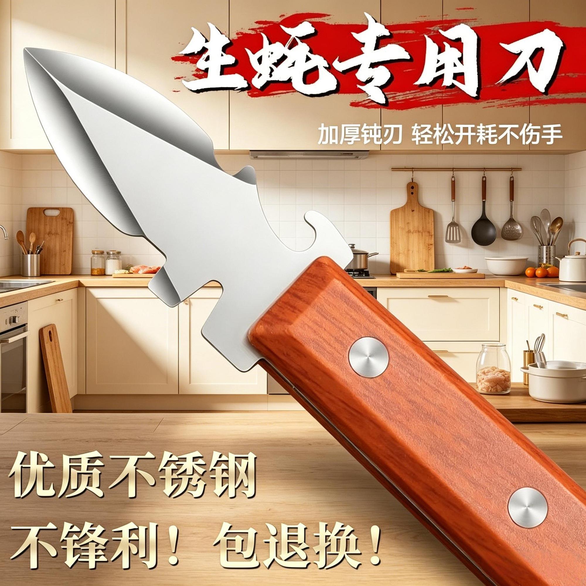 不锈钢加厚开蚝刀一秒开蚝不伤手