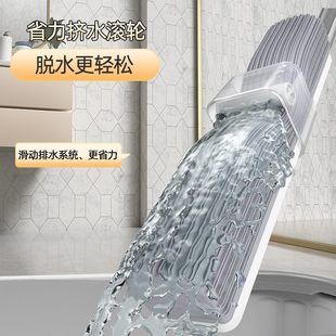 家用大号吸水胶棉卫生间厕所免手洗对折一拖净 海绵头拖把2024新款