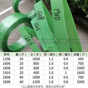 捆扎塑料条 pet塑钢打包带编织带捆绑带打包扣手工用1608绿色包装