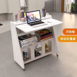 可移动折叠书桌床边桌子家用卧室小户型儿童伸缩学习桌实木电脑桌