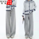 加绒显瘦宽松百搭直筒休闲裤 格雷系高腰羊毛阔腿裤 女2025秋冬新款