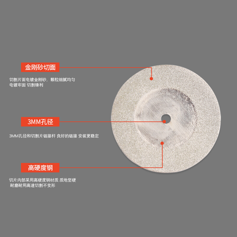 。金刚砂切割片 瓷砖切片玉石玻璃锯片迷你电摩配件大理石材金刚