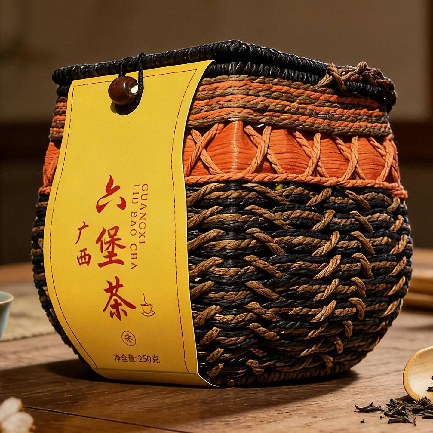 【官方】金花六堡茶十三年陈正品广西梧州正宗特级茶叶熟茶黑茶