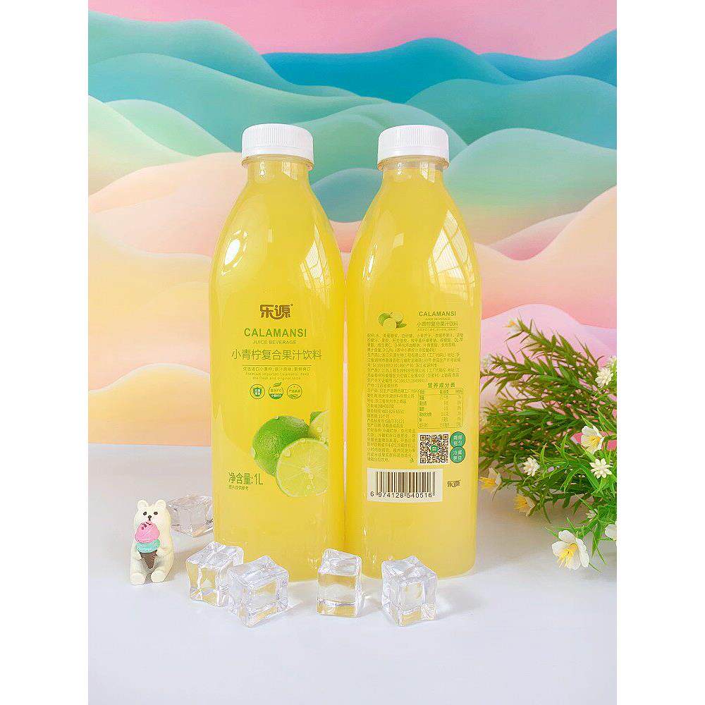 乐源小青柠汁1L*6瓶饮料覆合果汁饮料nfc青柠檬汁浓缩果汁大瓶