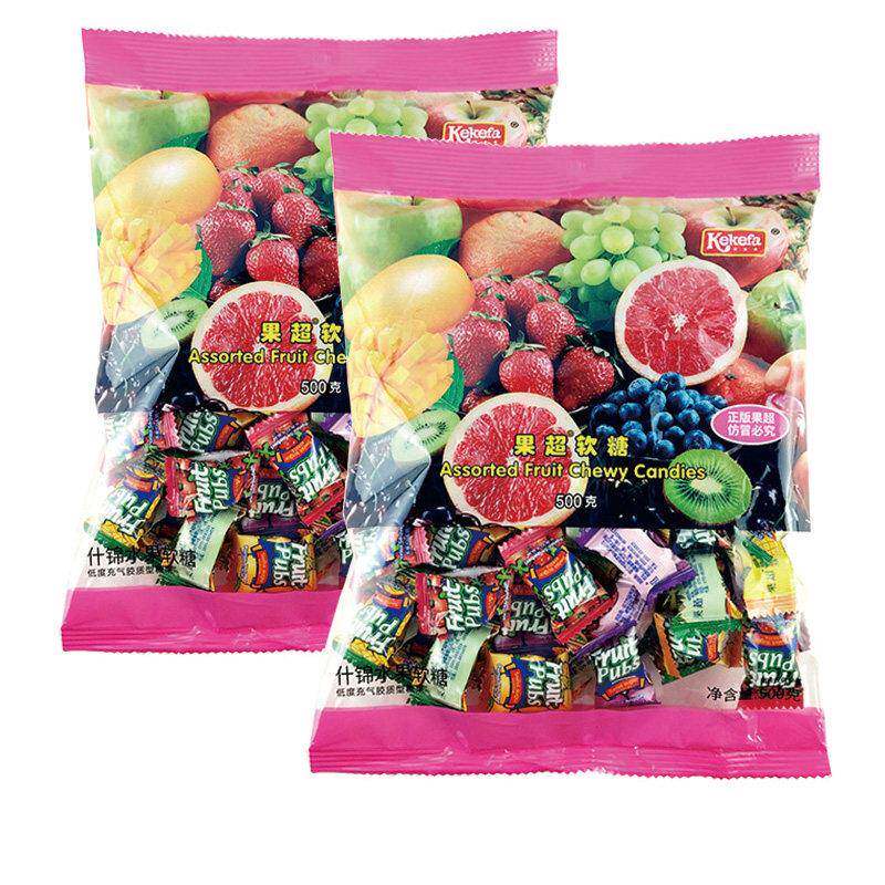 果超软糖什锦水果软糖黑加仑草莓芒果菠萝味混合糖果结婚婚庆喜糖