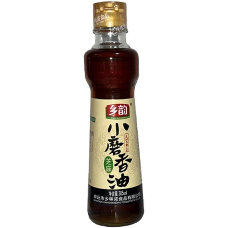 乡韵小磨芝麻香油305ml瓶装家用正宗石磨芝麻油 纯芝麻香