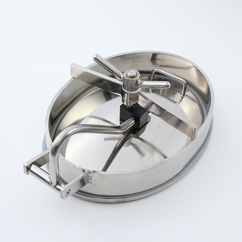 卫生级推进式椭圆形人孔 内开式人孔 不锈钢人孔盖304/316L材质