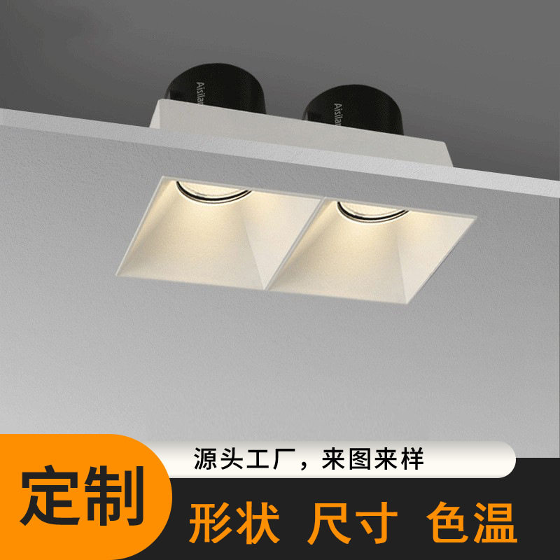 跨境新款LED天花开孔灯嵌入式筒灯双头家用客厅卧室店铺商用射灯