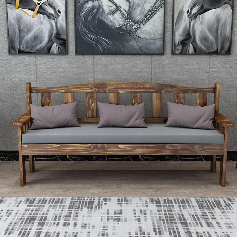 公园椅木头靠背客厅户外简约木制家用仿古做旧阳台实木长椅沙发椅