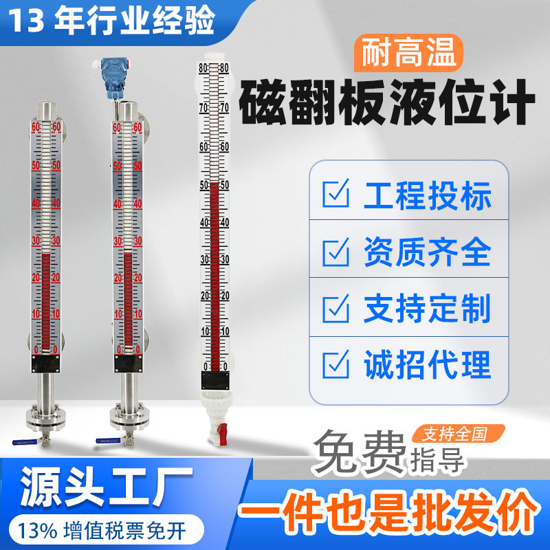磁翻板液位计不锈钢304锅炉水位计带远传报警pp磁浮子液位计厂家