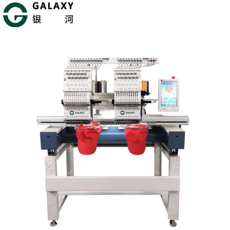 双头电脑绣花机小型全自动商用刺绣机帽绣机成衣平绣