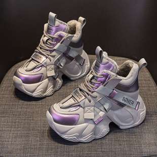 休闲百搭时尚 2025秋季 厚底内增高8cm网红同款 老爹鞋 风系带女 新款