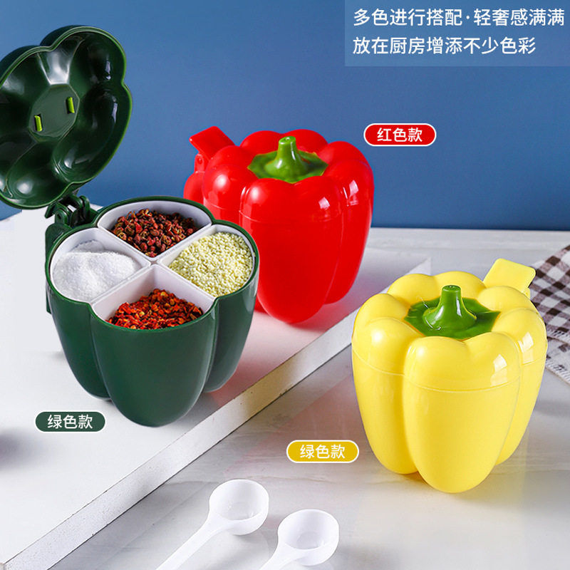 密封收纳调味四格一体调料多格调料盒家用佐料盐厨房调味图片
