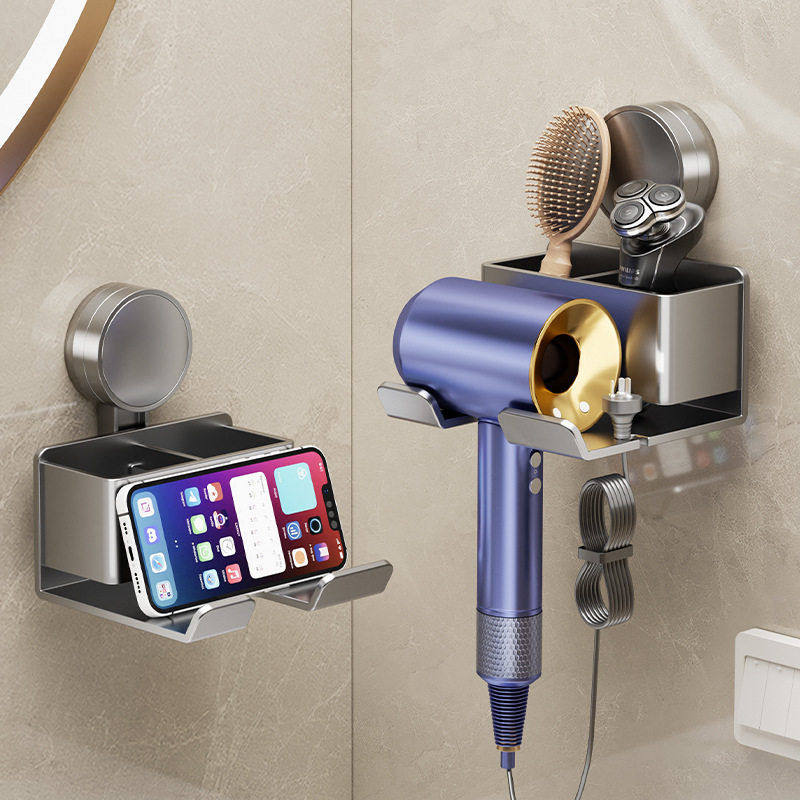 吸盘吹风机支架置物架浴室卫生间电吹风挂架免打孔壁挂风筒收纳架,收纳整理,吹风机防尘袋/罩/架,淘宝优惠券,粉丝福利购,淘宝优惠卷