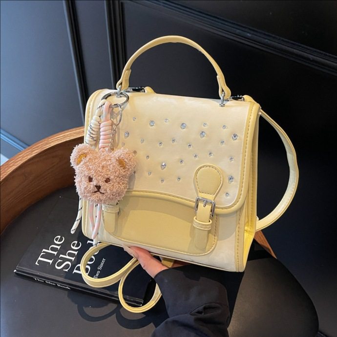 2025新款双肩包女士韩版休闲小背包时尚百搭学生书包单肩斜挎包