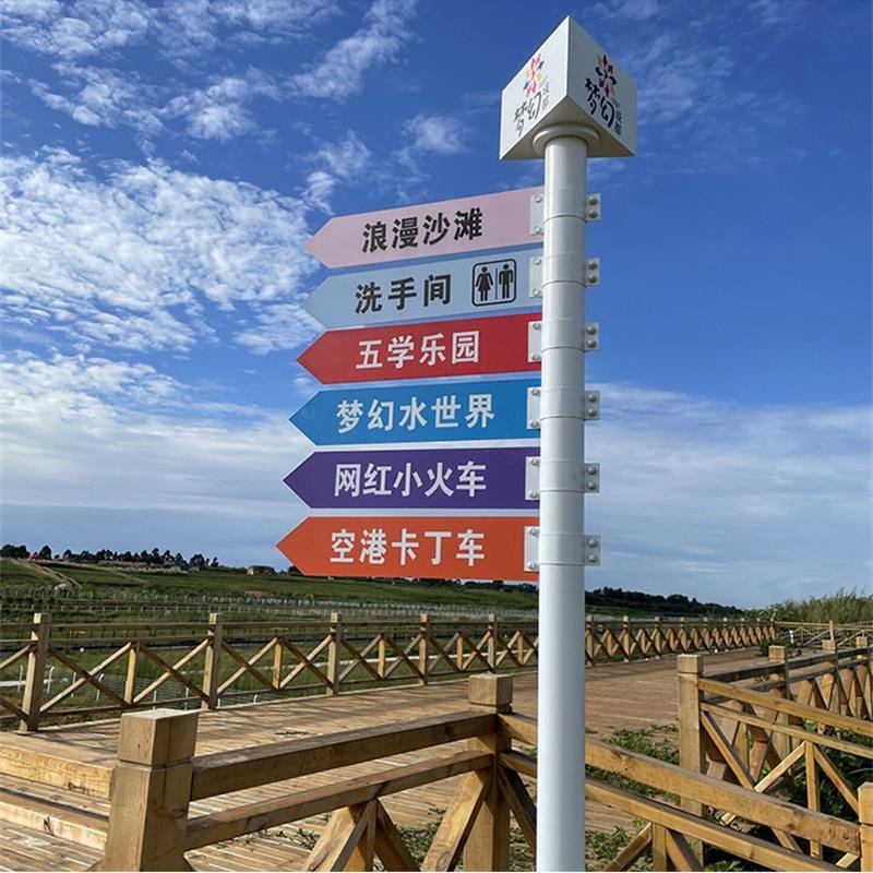 路口创意打卡导向牌景区指t示牌指引牌路标牌分流指路牌户外标识