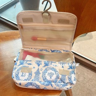 日系卡通姆明阿美折叠洗漱包大容量可挂化妆包旅行收纳包