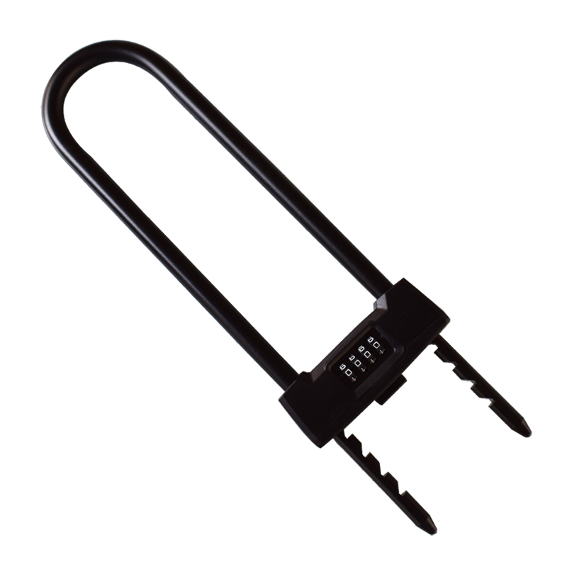 青尚玻璃门锁密码U型锁密码锁U形双开双门防剪防盗锁店铺插锁加长