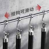 厨房毛巾杆全铜抹布洗碗布挂杆挂钩架置物架壁挂打孔式 可活动排钩