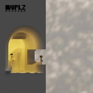 无非良造宅趣店感应夜灯嵌入式墙角DIY壁灯床头石膏灯民宿氛围灯