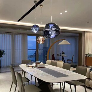 熔岩大别墅loft复式吊灯挑空楼梯间组合吊灯吧台简约意式餐厅吊灯