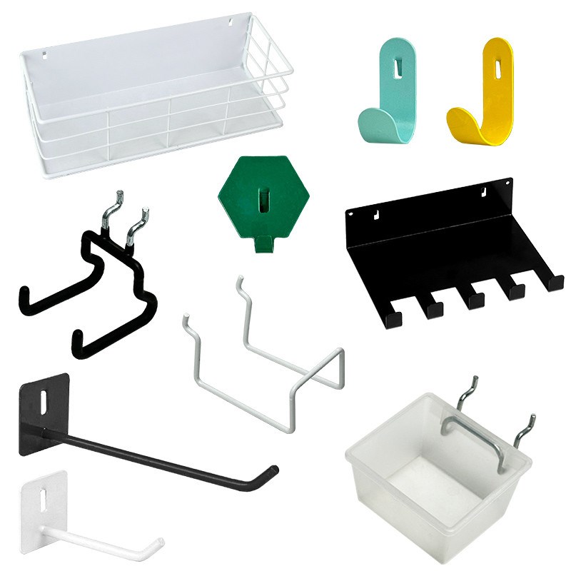 16洞洞板配件i挂钩圆孔挂件篮置物架金属磁吸大全diy厨房收纳通用