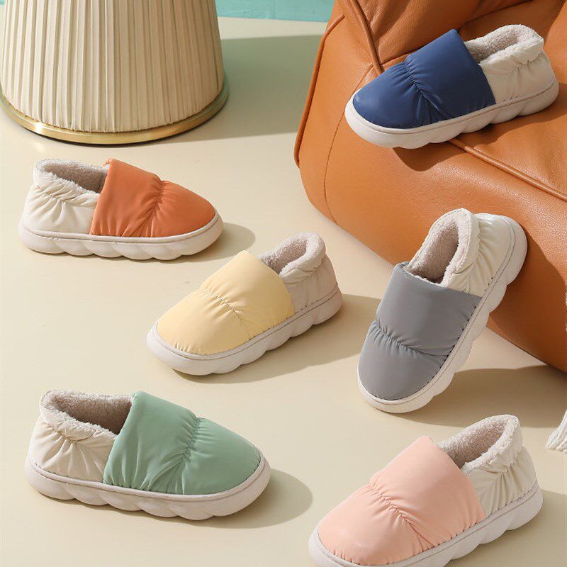 棉拖鞋女秋冬季包跟加绒室内居家居月子产后厚底保暖棉鞋女士冬天