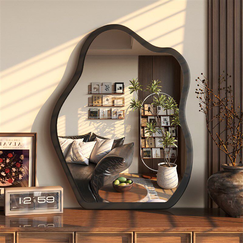 中古风化妆镜梳妆台镜子卧室家用云朵装饰镜可壁挂台式桌面梳妆镜