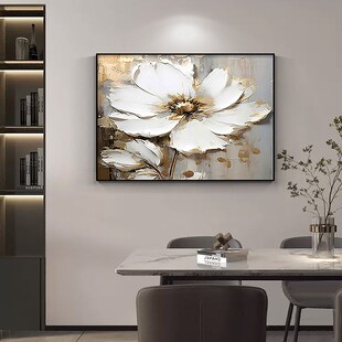 大芬油画村餐厅装饰画玄关抽象肌理简约大气壁画现代简约客厅挂画