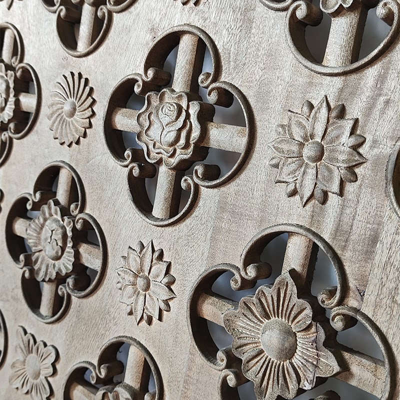 宋氏美学老式仿古做旧花窗中式实木花格装饰挂壁玄关客厅怀旧窗棂