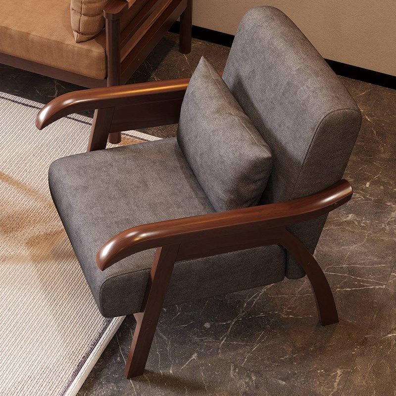 阳台椅客厅单人沙发小尺寸家用实木设计师休闲椅洽谈桌椅休闲单椅