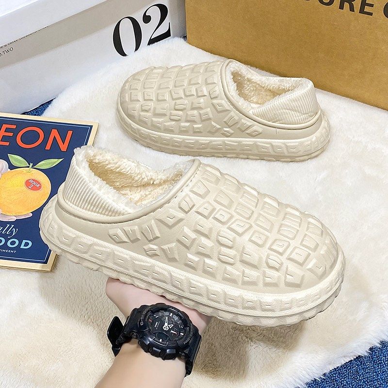 2024冬季男士棉质拖鞋新款室内家庭防滑厚底保暖棉质拖鞋供男士户