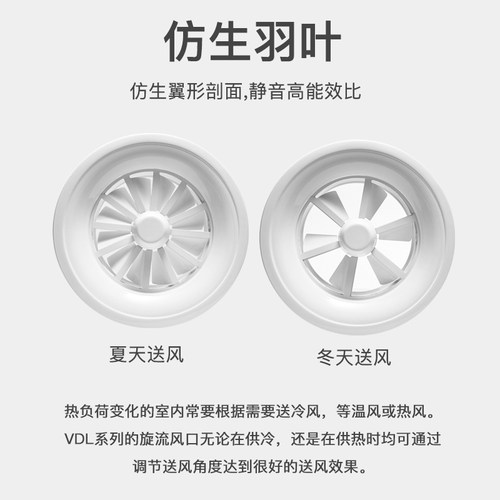 旋流风口 200 250 300 315 400mm电动 新风系统 中央空调出排风口