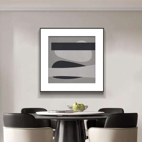 极简装饰画餐厅背景墙抽象挂画入户玄关客厅简约壁画喷绘