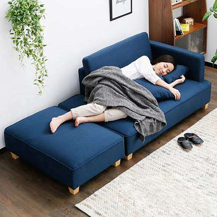 小户型沙发转角贵妃布艺沙发组合客厅北欧可拆洗懒人沙发床 钉制