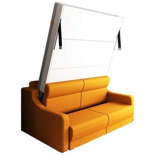 多功能无箱体下翻壁床整体墨菲床隐形带床垫带面板储物折叠沙发床