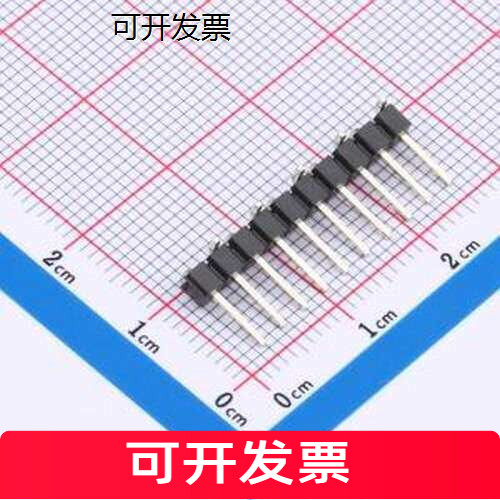 IPCP254M10PB08S 排针 1x10P 间距:2.54mm 方针 立贴 SMD,P=2.54m - 实物图