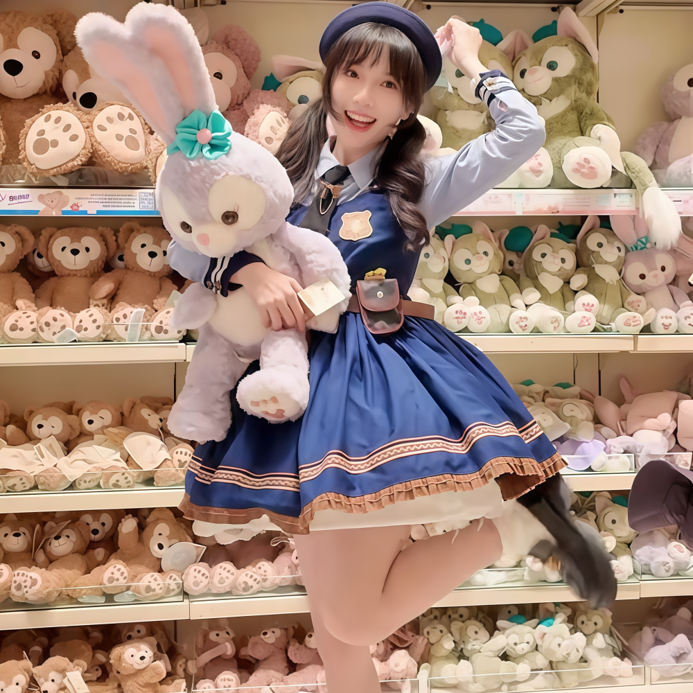 迪士尼穿搭朱迪兔子警官cos衣服洛丽塔裙子成人套装秋疯狂动物城