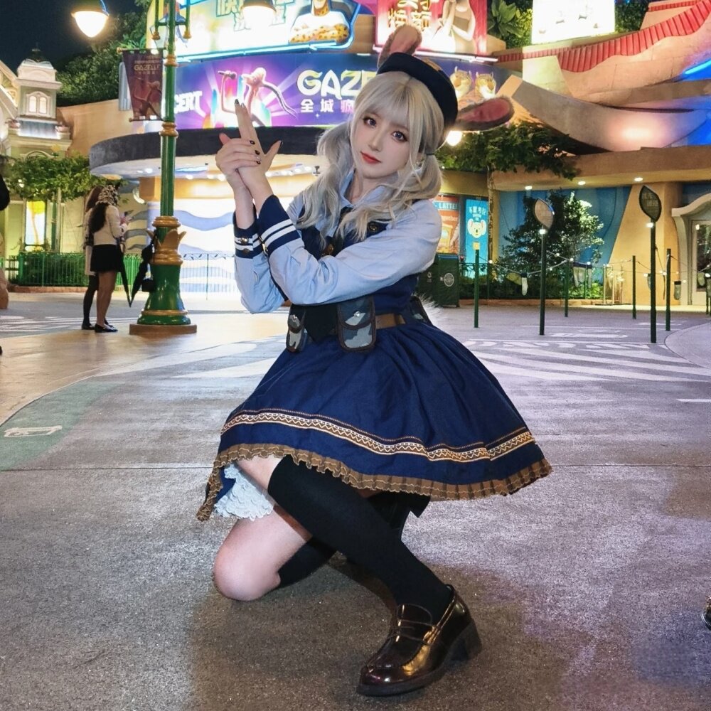 迪士尼穿搭朱迪兔子警官cos衣服洛丽塔公主裙帽子套装疯狂动物城