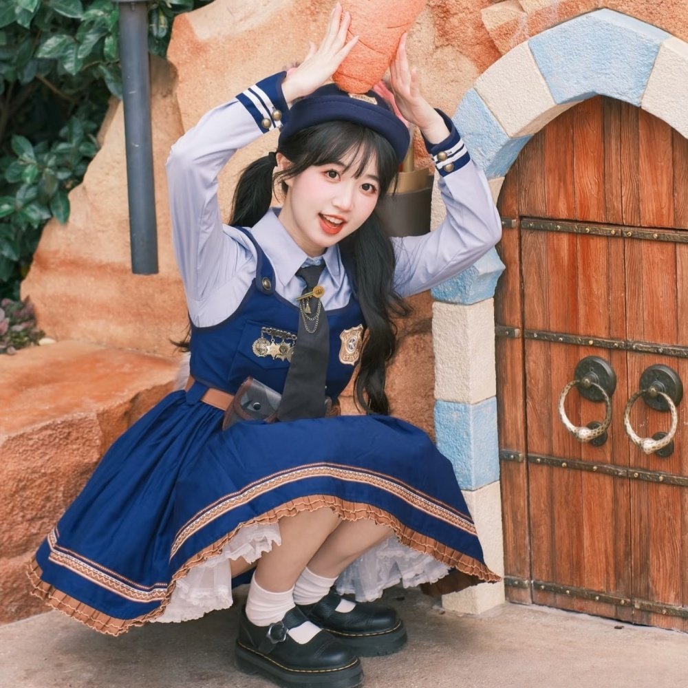 迪士尼穿搭朱迪兔子警官疯狂动物城cos衣服洛丽塔公主裙圣诞节冬