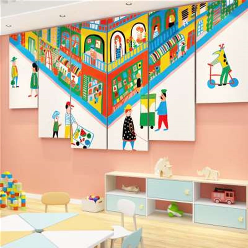 幼儿园环创主题j墙成品材料托管班你好闪光的小孩形象文化墙面装