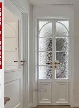 实木复合烤漆门法式奶油风隔音卧室门厨房阳台门双开门对开门定制