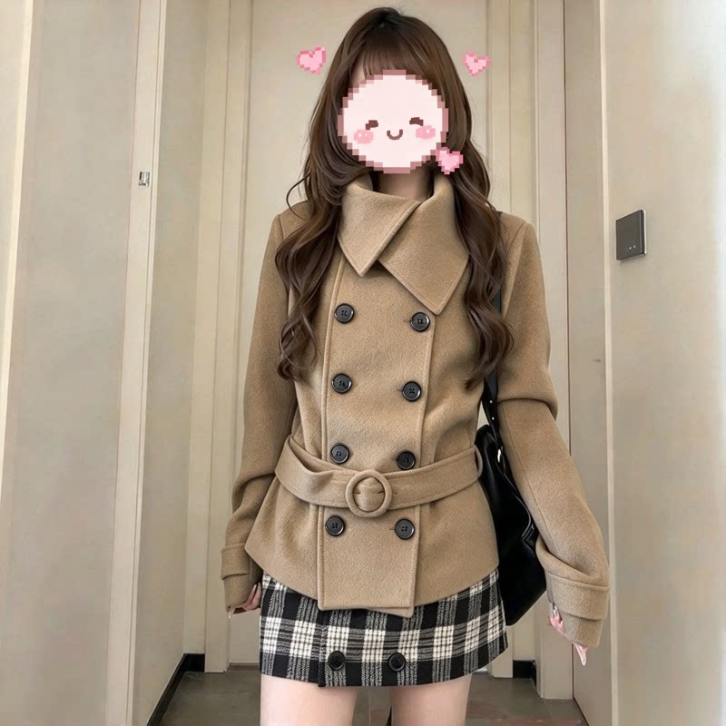 中长款呢子大衣2026秋冬新款小个子加厚毛呢外套HF