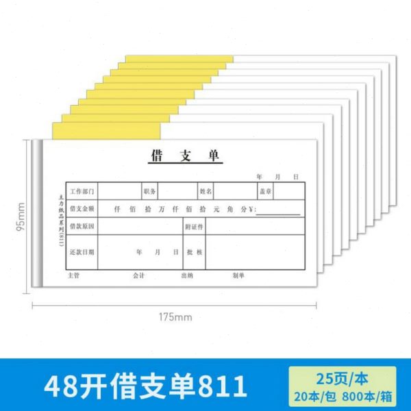单据本票 开据 借支价 标准20会计凭证单财务48